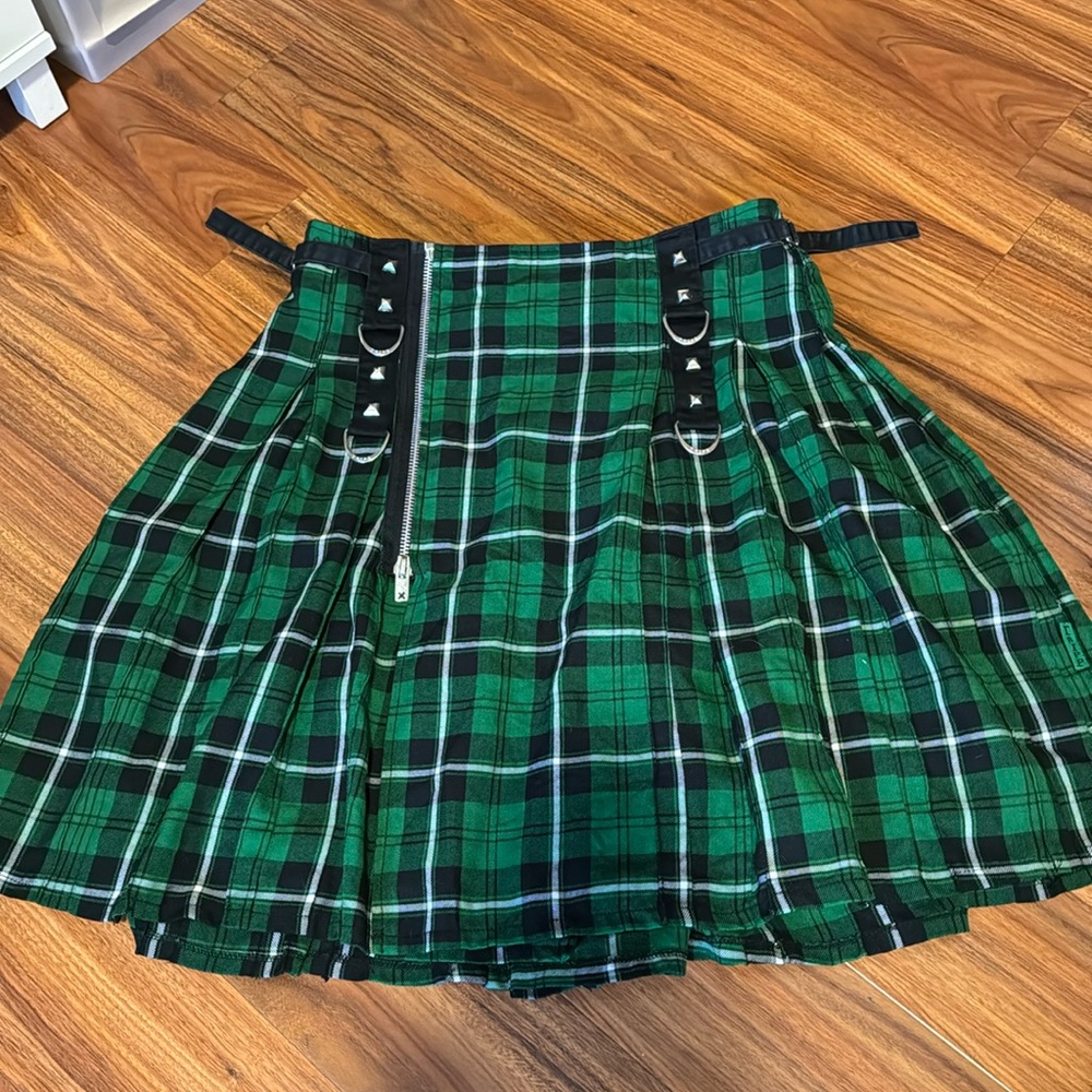 Tripp nyc green plaid kilt